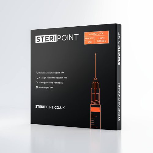 STERIPOINT™ 25G 1″ Orange All-In-One Cycle Pack (1ml Barrel)